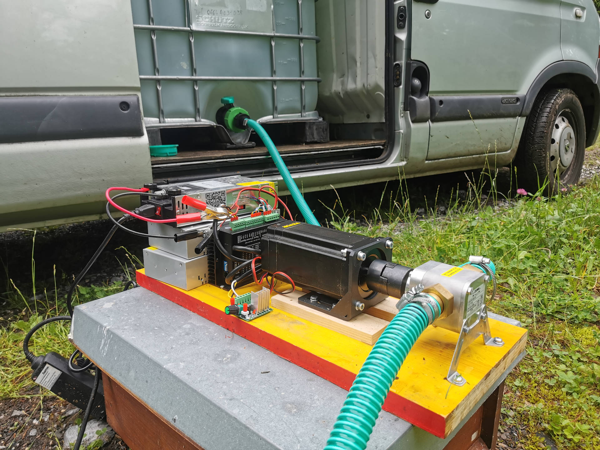 Bee feed syrup pump - Experimental setup